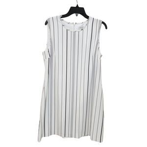 Calvin Klein Zip Striped Dress Size 14 NWT